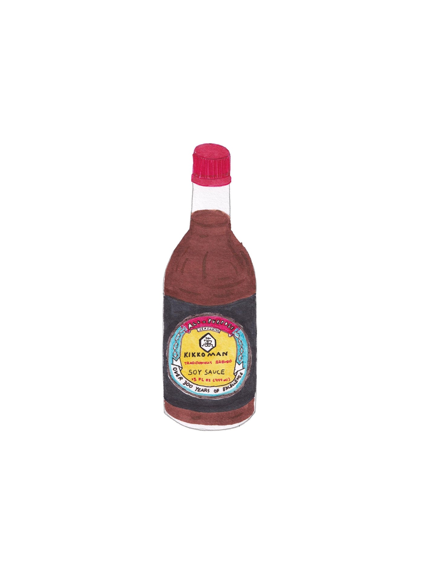 Hand-Drawn Japanese Kikkoman Soy Sauce (Open Edition Print)
