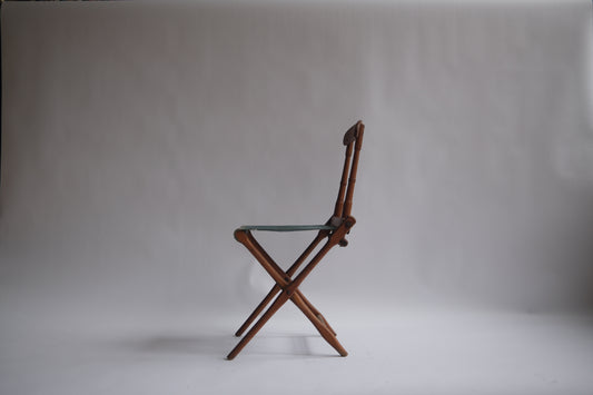 19th Century Folding Civil War-style Camp Chairs, c. 1887 (Blue)