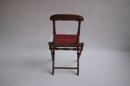 19th Century Folding Civil War-style Camp Chair, c. 1887 (Red)