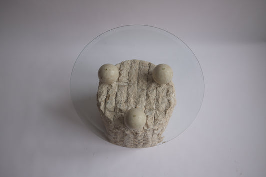 Mactan Stone Side Table by Magnussen Ponte, c. 1980s