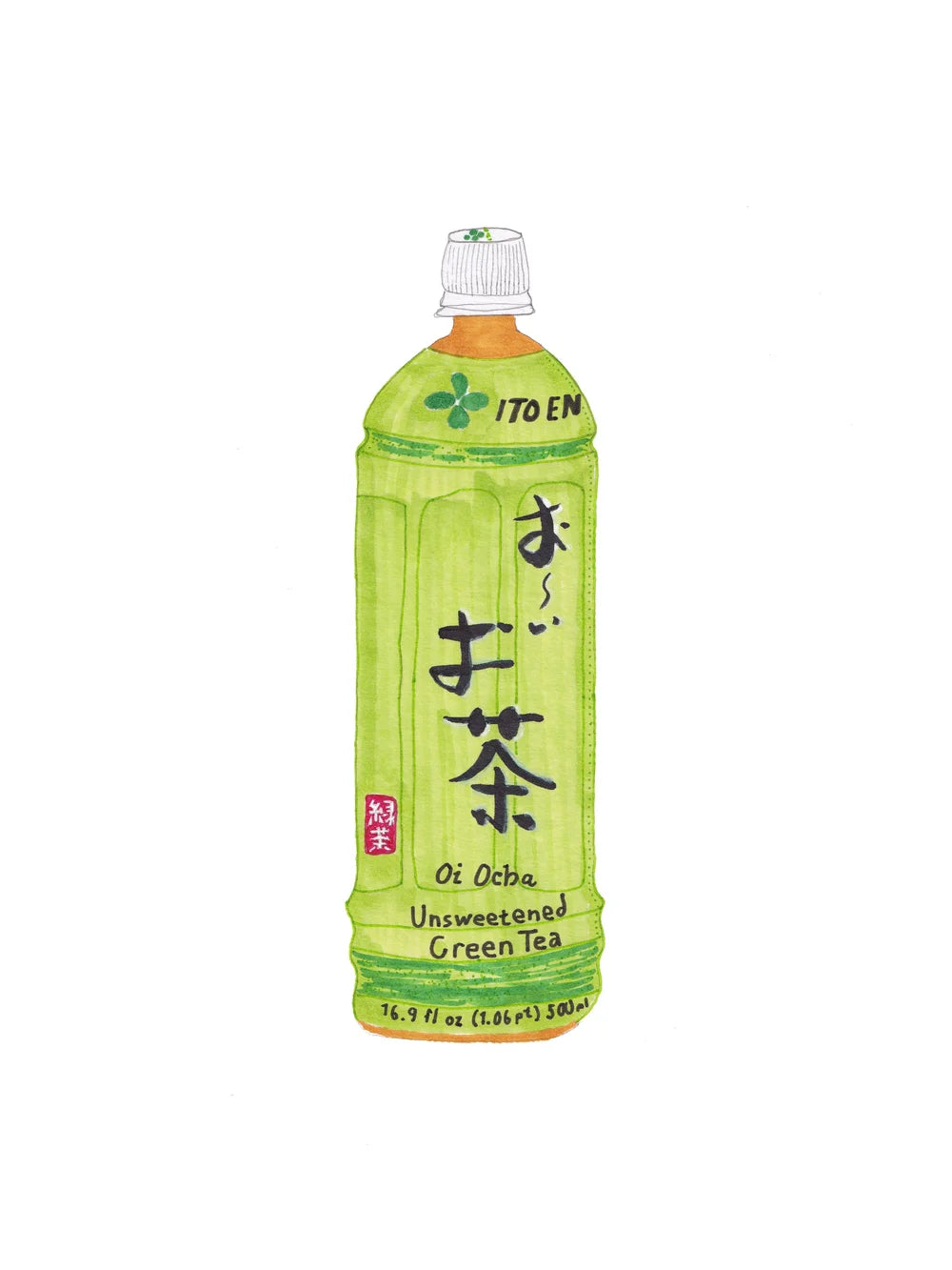 Hand-Drawn Japanese Ito-En Green Tea (Open Edition Print)