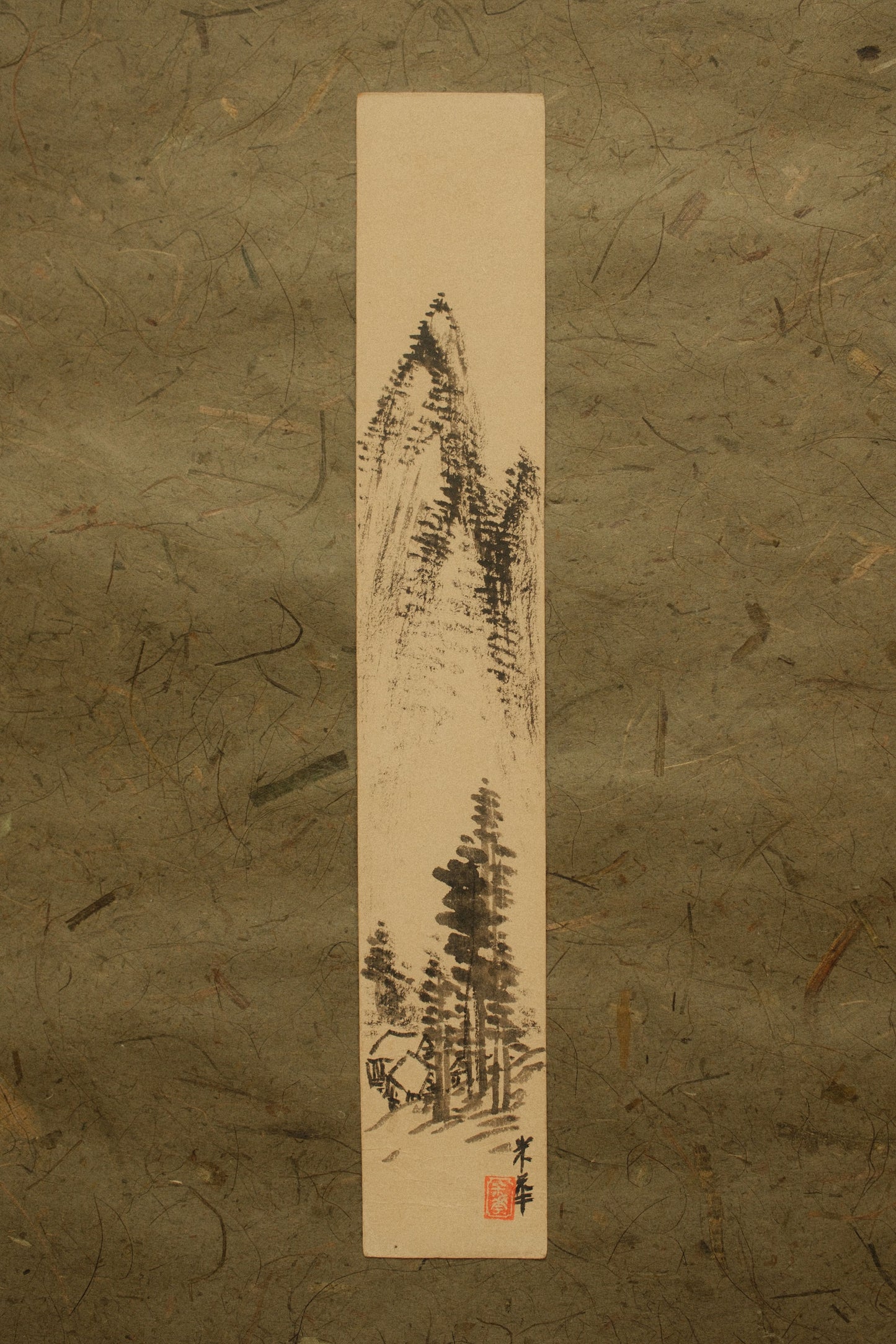 Tanzaku-e of Sansui 'Mountain Landscape', c. 1940s