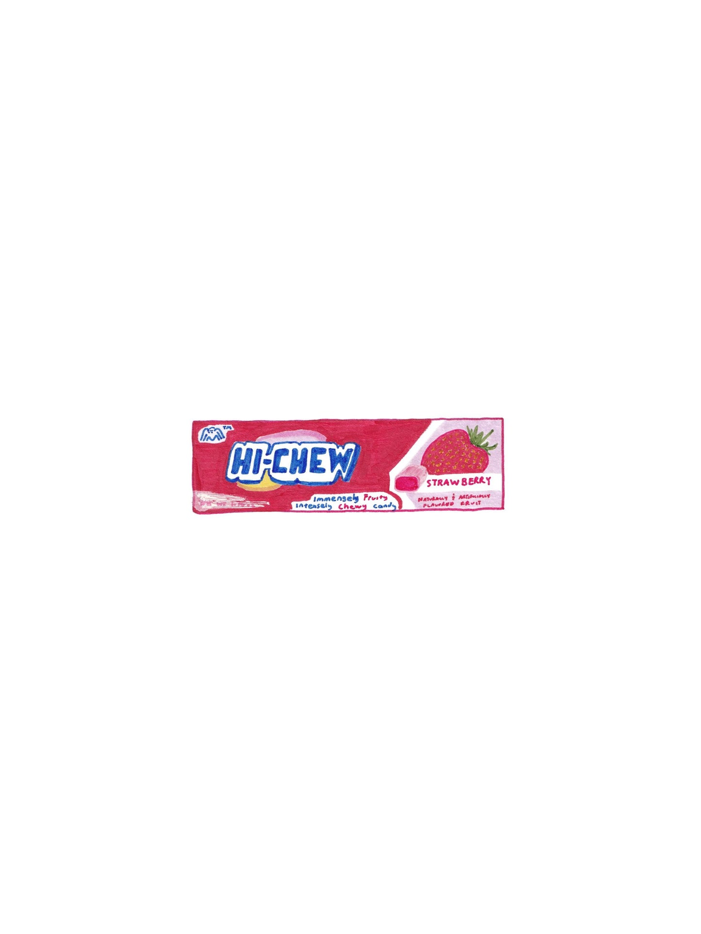 Hand-Drawn Japanese Strawberry Hi-Chew (Open Edition Print)
