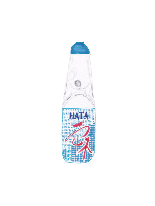 Hand-Drawn Japanese Hata Ramune Soda (Open Edition Print)