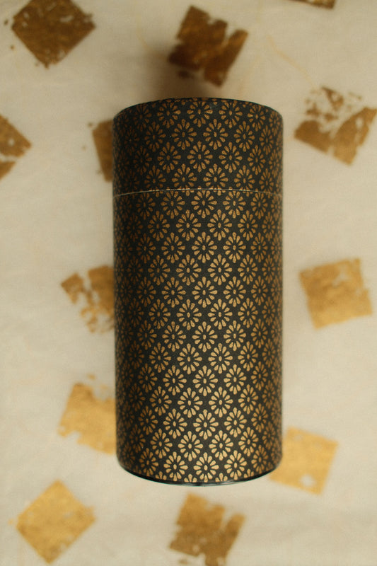 Kotodo Washi-Wrapped Tea Tin (Asanoha)