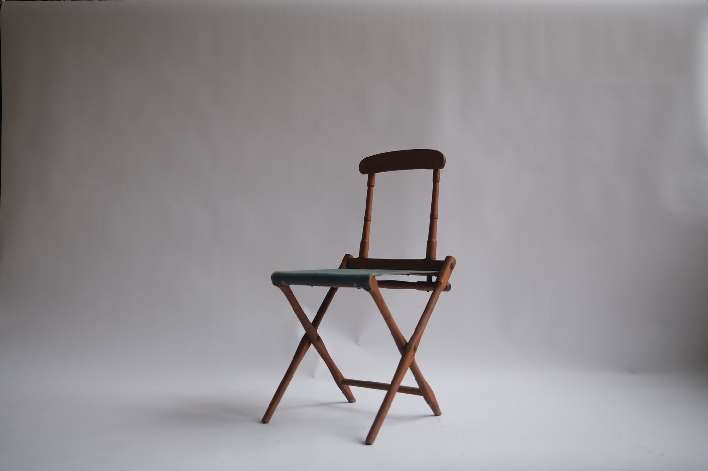 19th Century Folding Civil War-style Camp Chairs, c. 1887 (Blue)