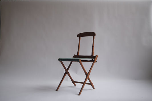 19th Century Folding Civil War-style Camp Chairs, c. 1887 (Blue)