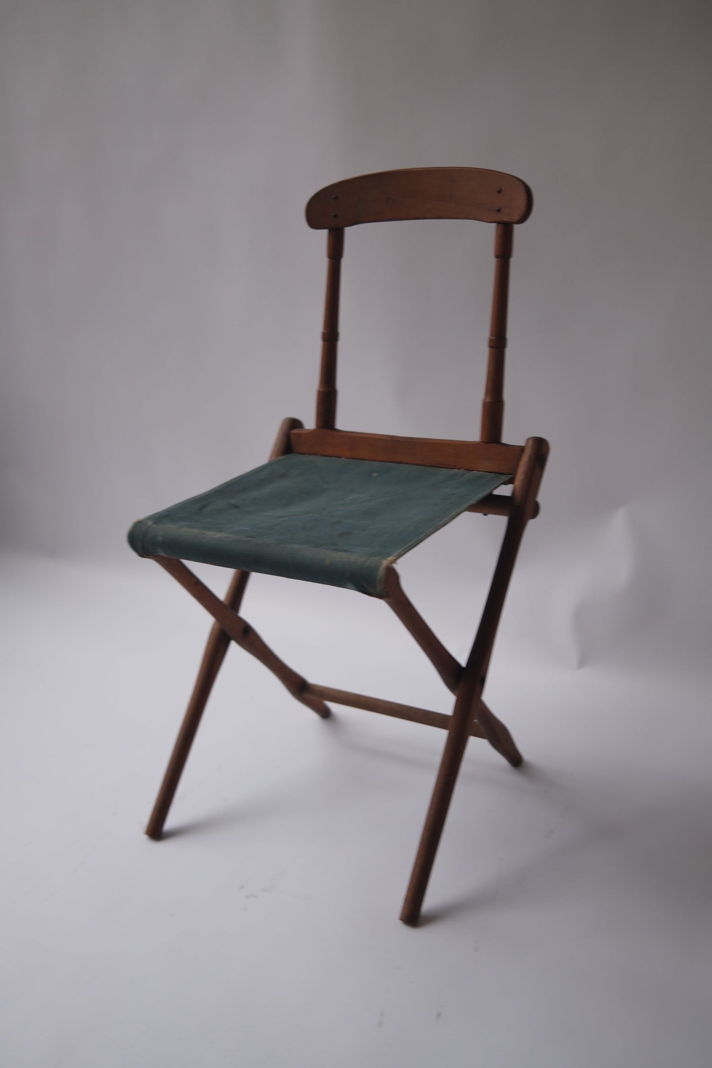 19th Century Folding Civil War-style Camp Chairs, c. 1887 (Blue)