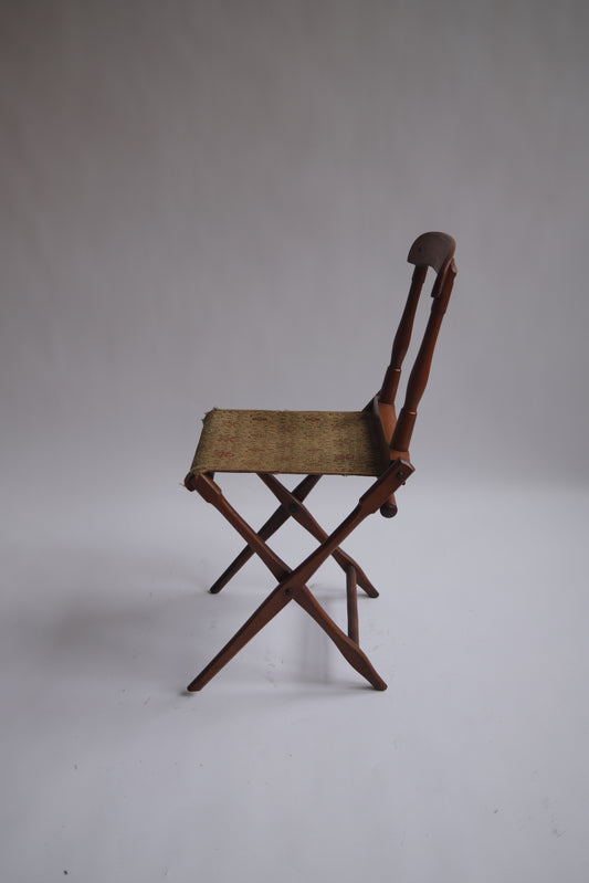 19th Century Folding Civil War-style Camp Chair, c. 1887 (Green)