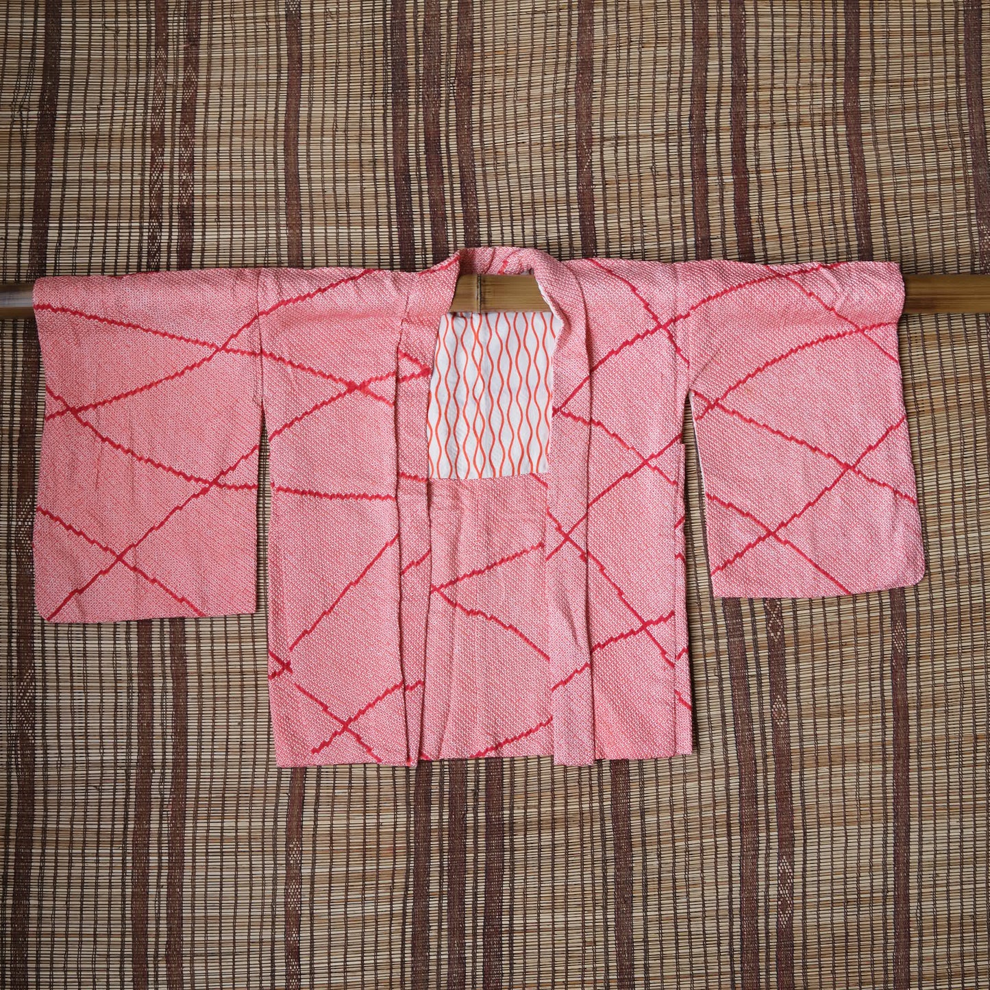 Vintage Haori: Red Lattice Shibori