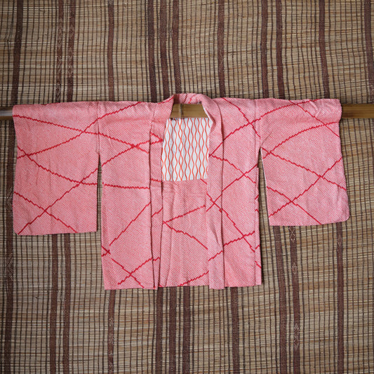 Vintage Haori: Red Lattice Shibori