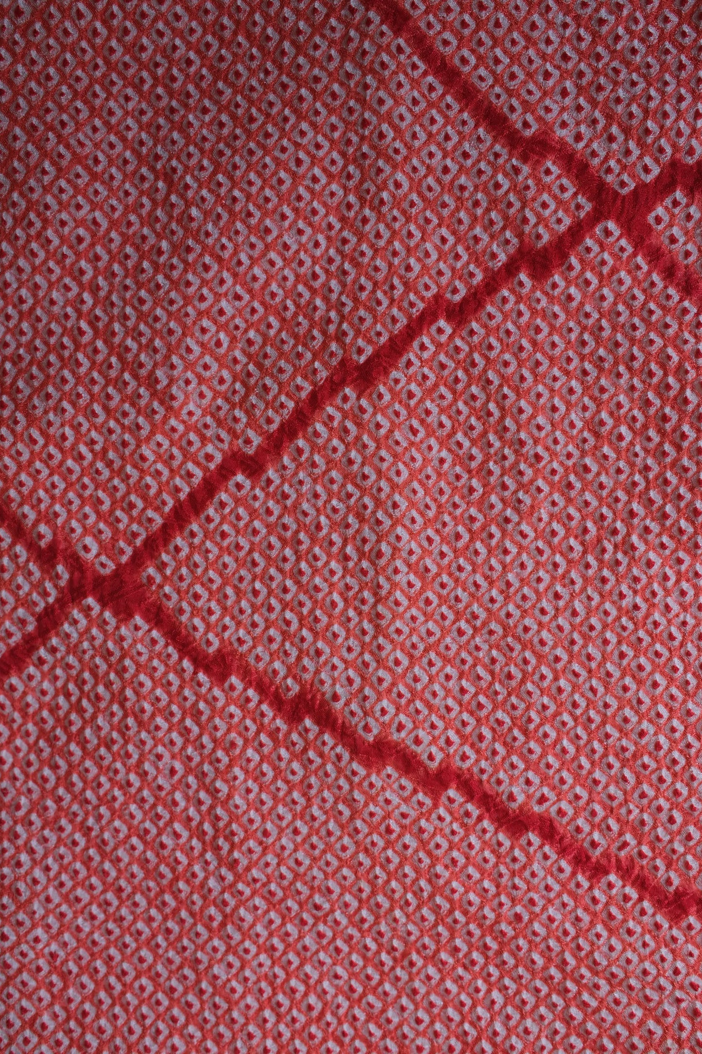 Vintage Haori: Red Lattice Shibori