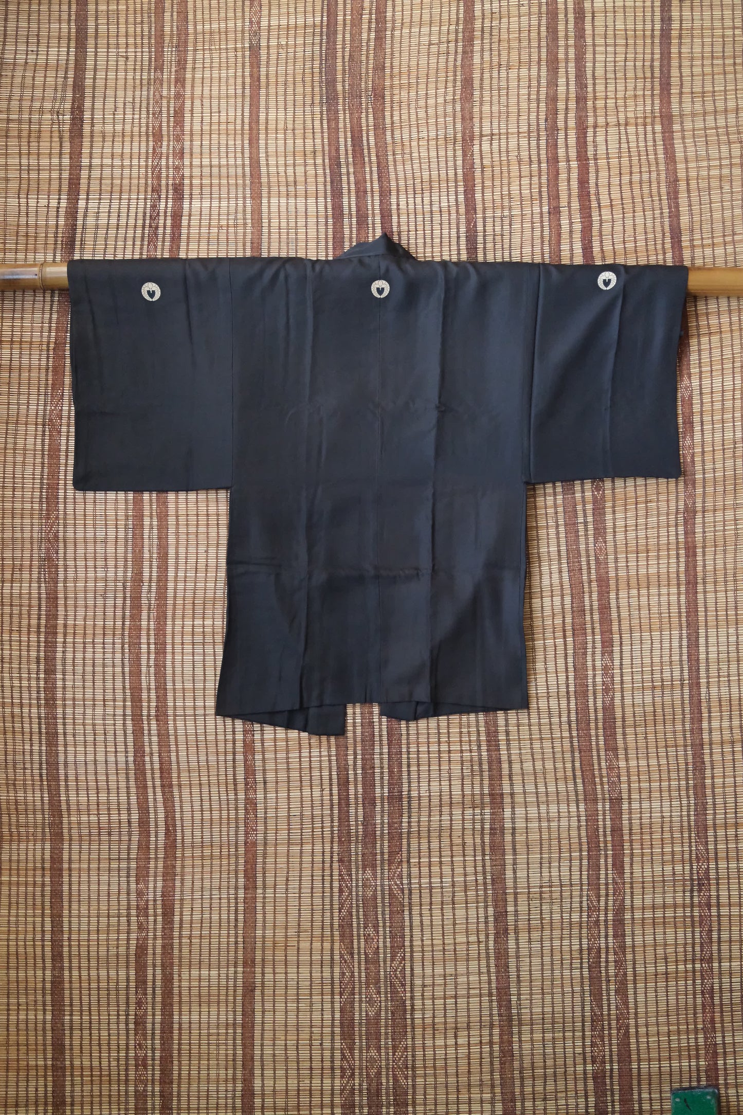 Vintage Haori: 'Kyo-Guro' Flat Black Formal Silk