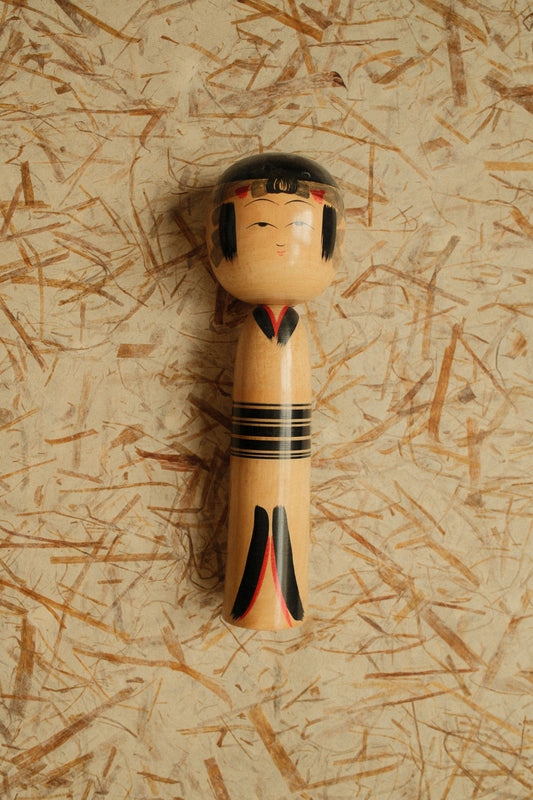Kokeshi Doll by Sayama Yoshiharu (Yajiro-Kei, Miyagi Prefecture)