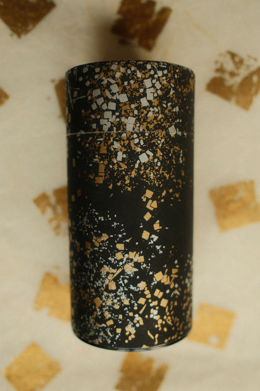 Kotodo Washi-Wrapped Tea Tin (Kirikane)