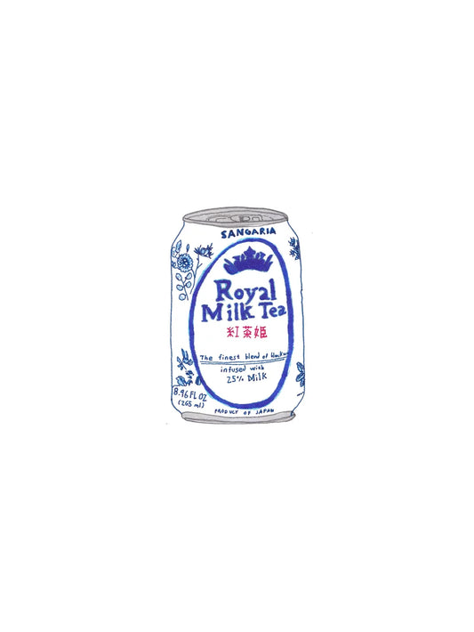 Hand-Drawn Japanese Sangaria Royal Milk Tea (Open Edition Print)