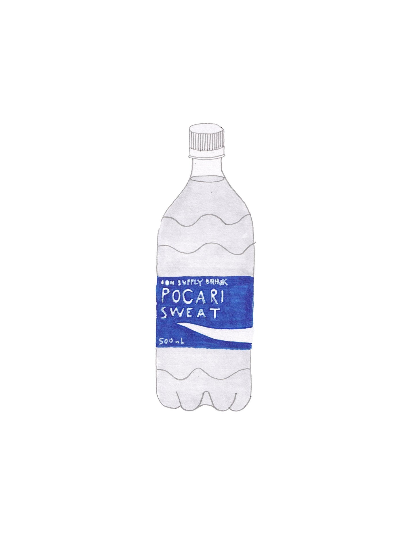 Hand-Drawn Japanese Pocari Sweat (Open Edition Print)